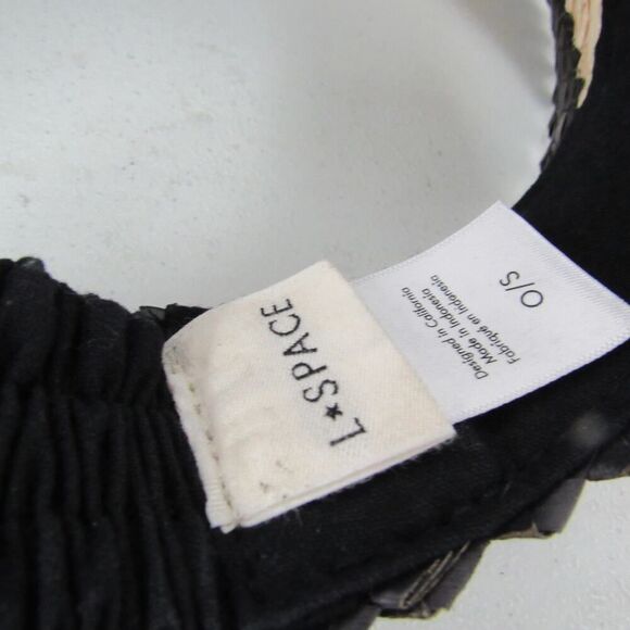 Macrame Love Hat Sun Visor Black & Natural